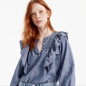 NWT J Crew Womens Ruffled Top